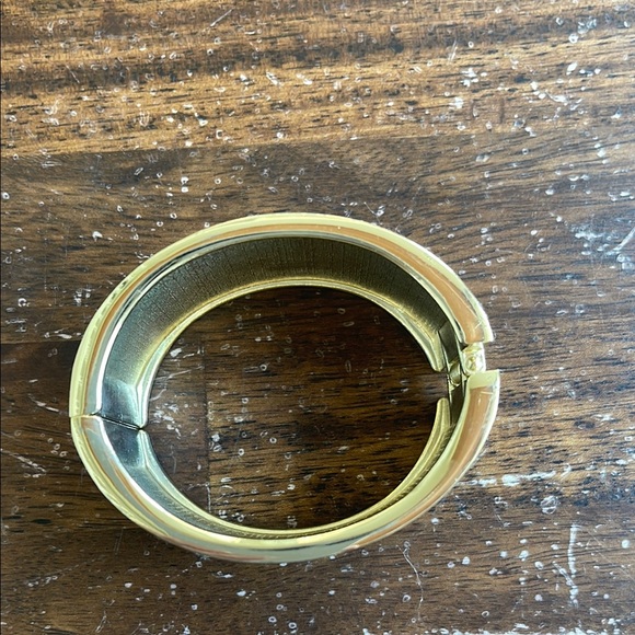 Leopard Print Gold Cuff Bracelet - Picture 5 of 7